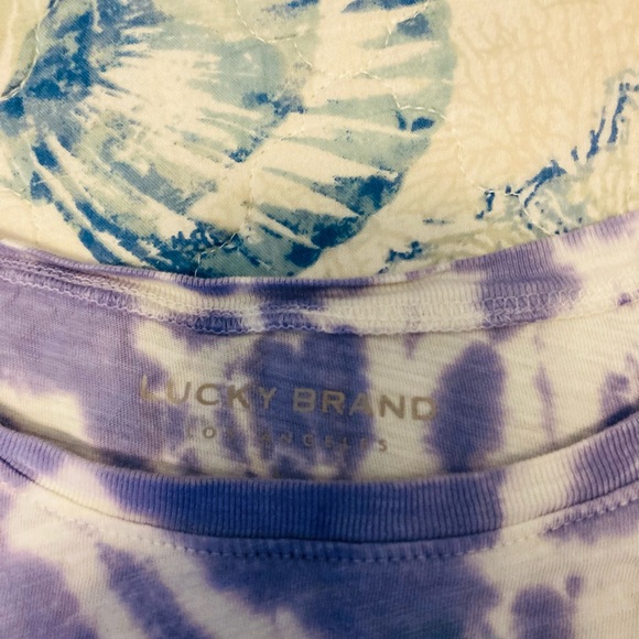 Purple and White Tie-Dye T-Shirt lucky brand tee size large - Picture 5 of 8